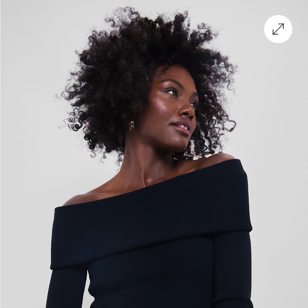 Hyacinth House- Black Knit Off-The-Shoulder Adrianna Top